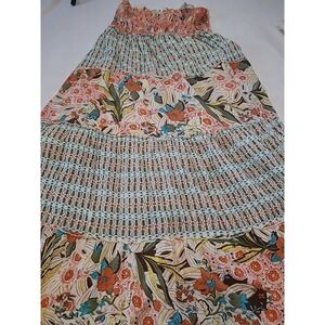 India‎ Boutique Dress One Size Multicolor Elastic Stretchy Top 70's Vibes